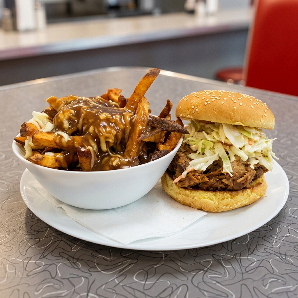 Pulled pork sandwich at White Star Diner in downtown Winnipeg