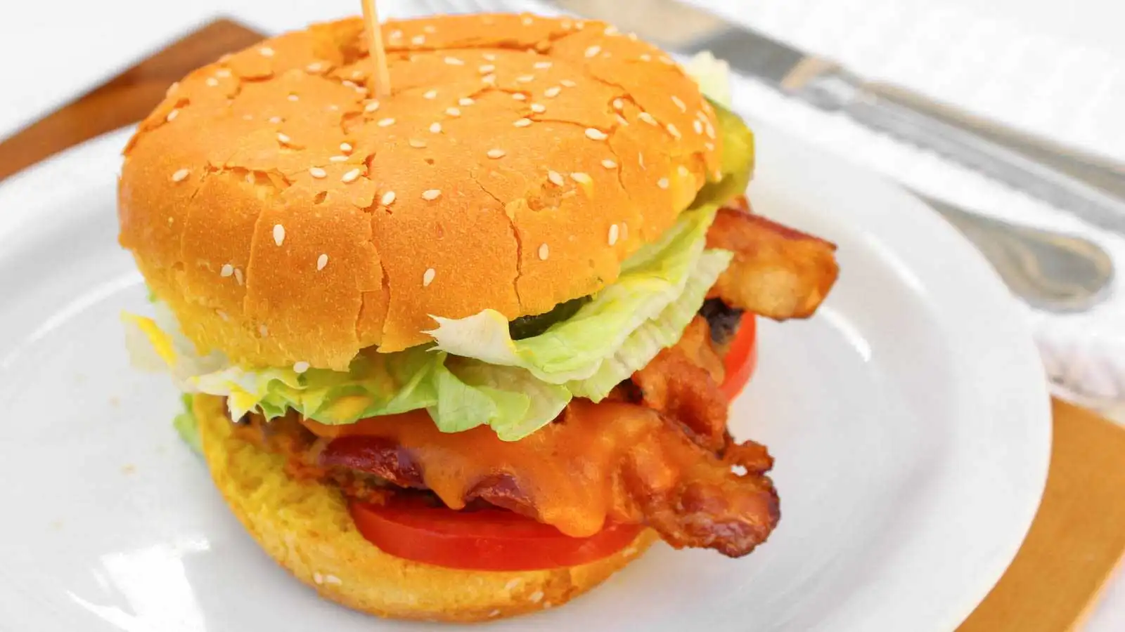 Bacon cheese burger at White Star Diner, downtown Winnipeg
