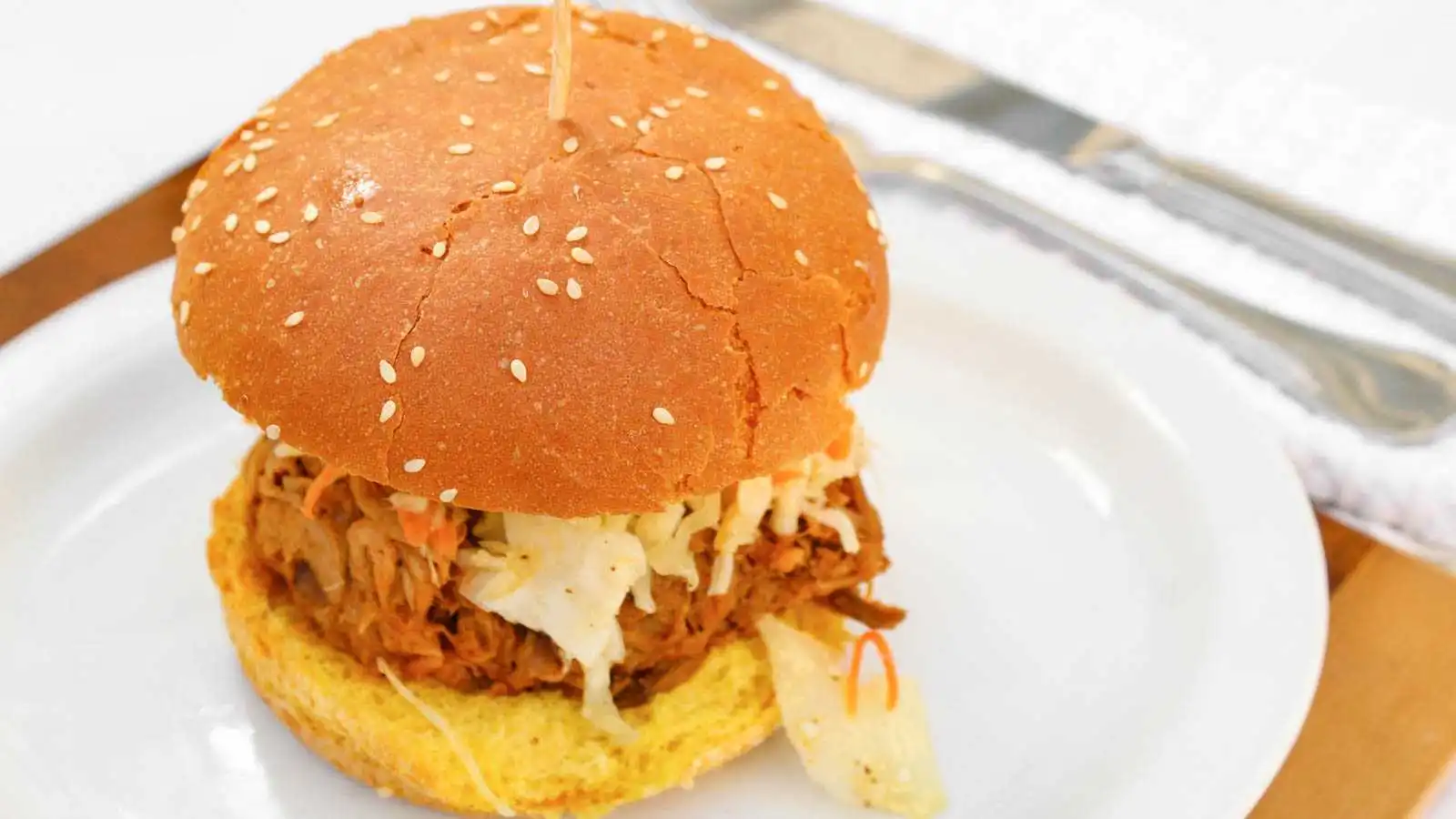 Pulled pork and slaw sandwich at White Star Diner, downtown Winnipeg